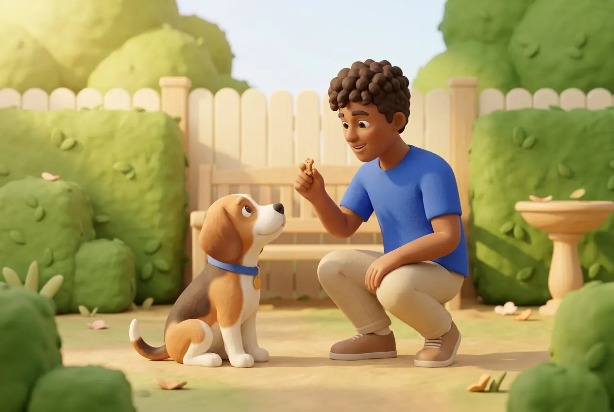 شخص يجيب عن أسئلة الملف في تطبيق Dogify